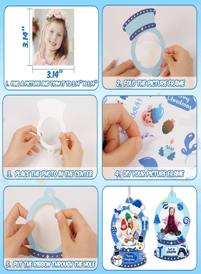 80UncleKimby 36PCS Christmas Snow Globe Picture Frame Ornaments Crafts Kit, DIY Xmas Photo Bulk Decorations for Winter Holiday Party Supplies Decor - Image 5